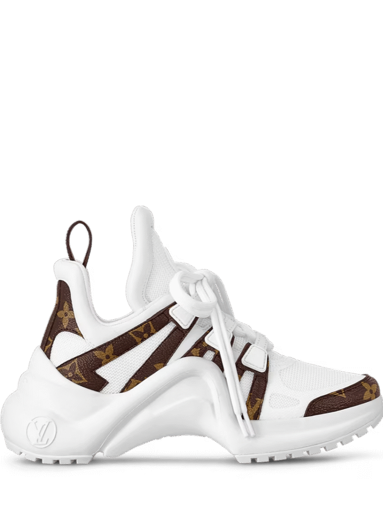A white gold sneaker on the floor with high-quality white Transparent background