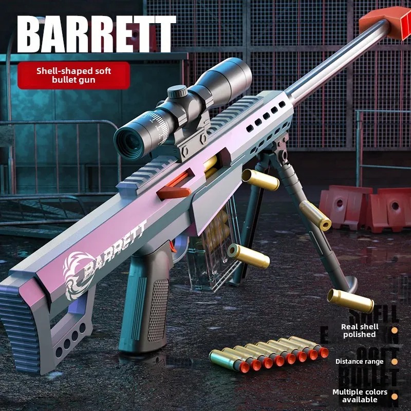 Barrett sniper rifle toy with manual reloads