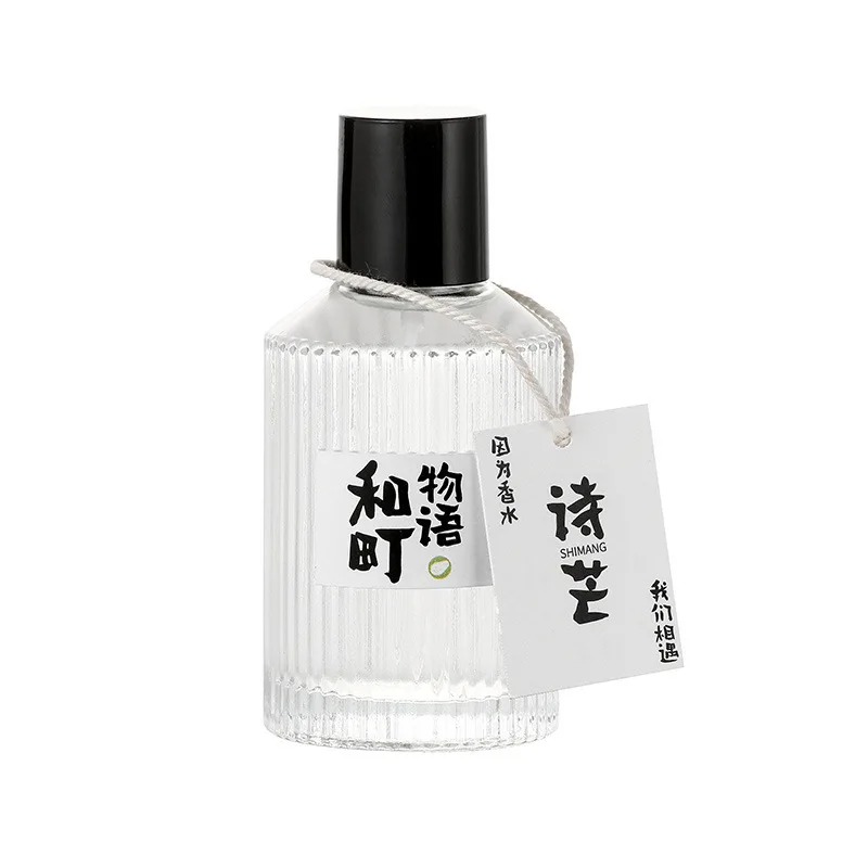 Front view of perfume bottle with '50ml Original  Perfume Long-lasting Light Fruity Flavor Scent For Men Women Japanese Style Fresh Minimalist
 'Shimang' label.