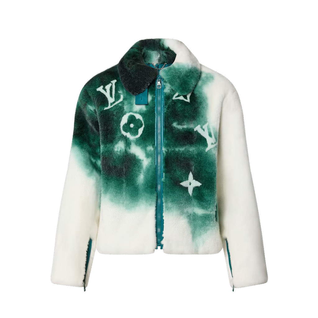 Front View of Louis Vuitton Spray Mink Bomber jackets at post at Drake's Fashion Sense: Shocking Transformation