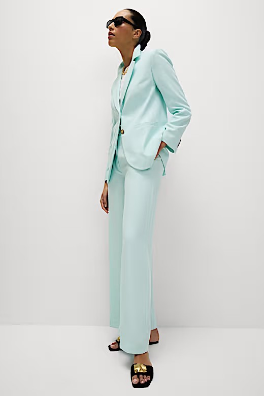 Women wearing a M&S Relaxed Single breasted Blazer with matching pants for Grandparents Day | the best Blazer for a grandmother | Briondi