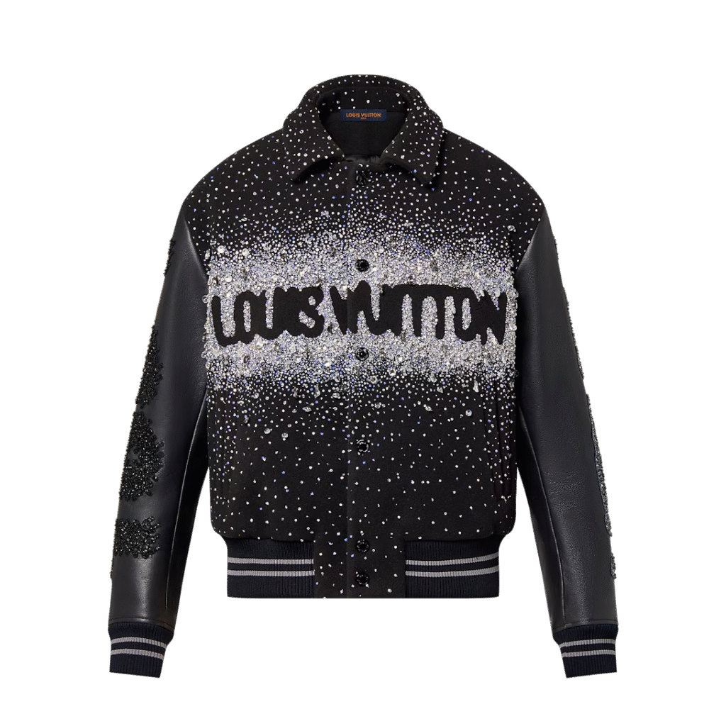 Front View Of Louis Vuitton Embroidered Varsity Blaouson 